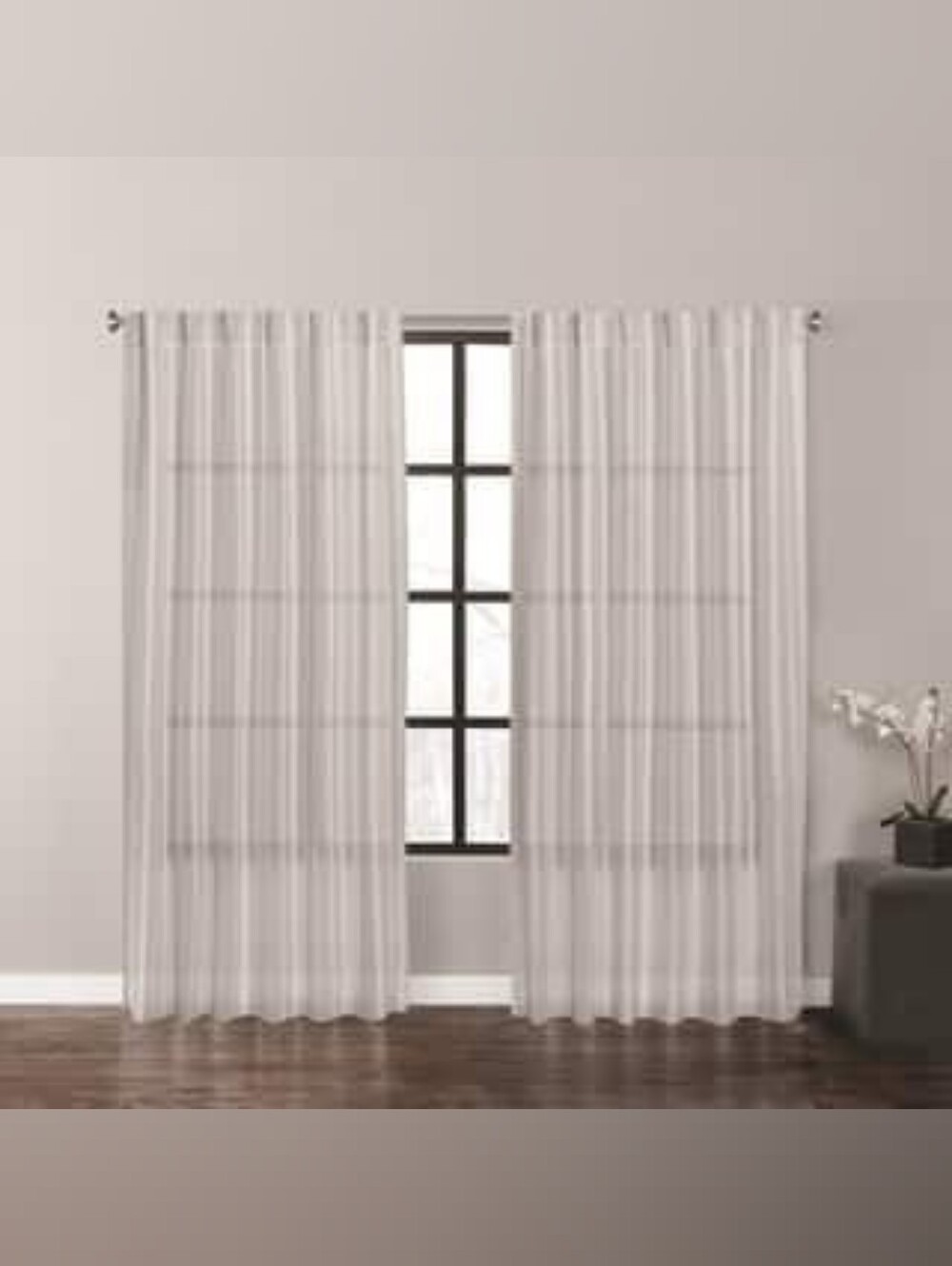 🕊 Vera Wang Fil Coupe Stripe Window Panel Set - 104x96